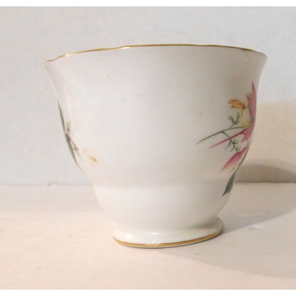 Vintage Royal Vale Bone China Tea Cup Saucer Set 7627 Pink Bell Flower Gold Trim - Picture 10 of 14